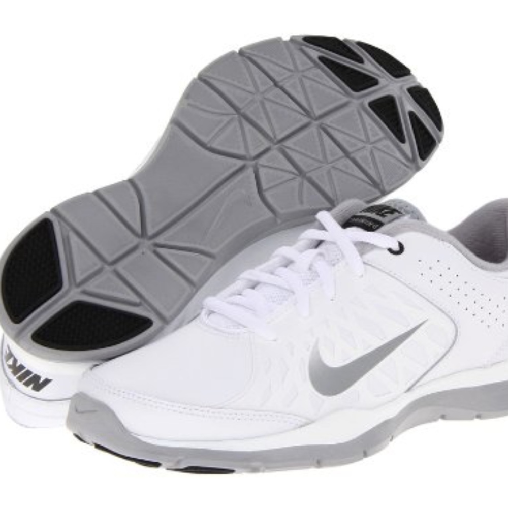 Nike White Leather Core Flex Cross-Trainers